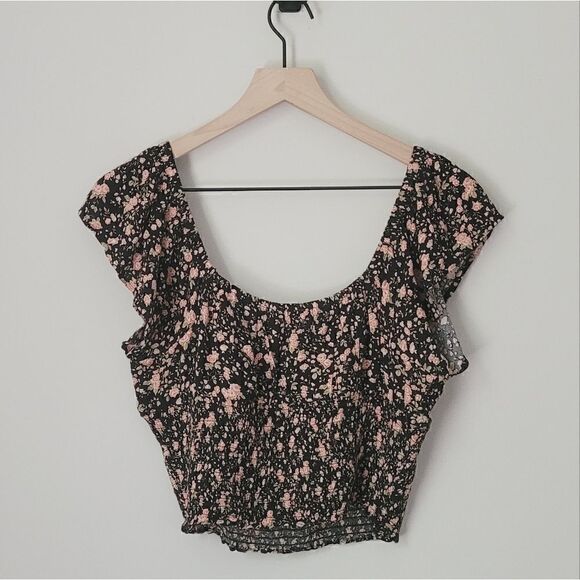 New American Eagle Floral Smocked Ruffle Sleeve Blouse Size Medium NWT - Picture 8 of 8